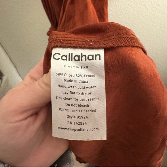 Callahan Knitwear Revolve Elegant Sami Rust Wrap Dress Size Small - Picture 5 of 9